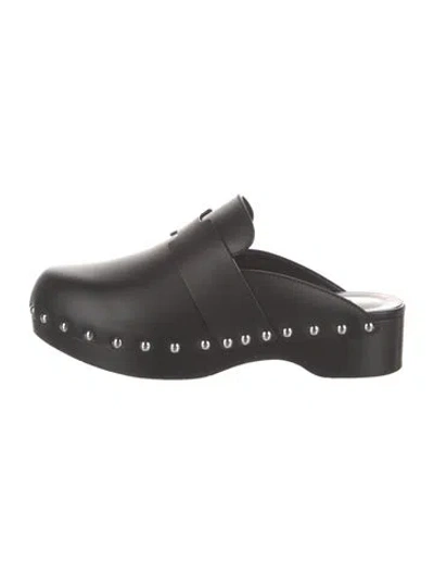 Pre-owned Hermes 2021 Calya Mules In Black