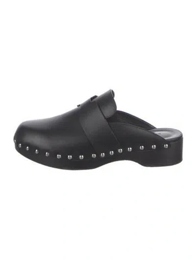 Pre-owned Hermes 2021 Calya Mules In Black