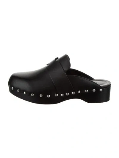 Pre-owned Hermes 2021 Calya Mules In Black