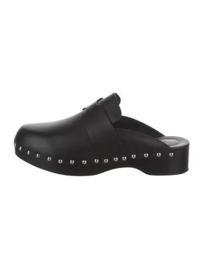 Pre-owned Hermes 2021 Calya Mules In Black