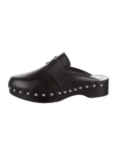 Pre-owned Hermes 2021 Calya Mules In Black