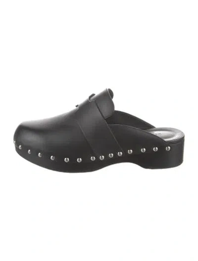 Pre-owned Hermes 2021 Calya Mules In Black