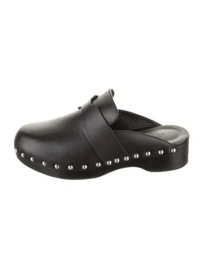 Pre-owned Hermes 2021 Calya Mules In Black