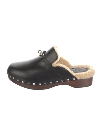 Pre-owned Hermes 2021 Carlotta Clog Mules In Black