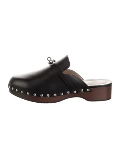 Pre-owned Hermes 2021 Carlotta Mules In Black