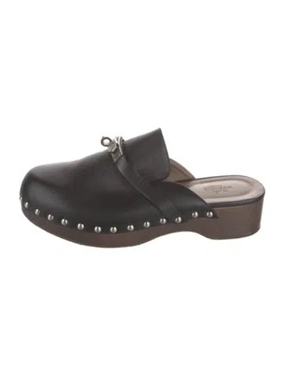 Pre-owned Hermes 2021 Carlotta Mules In Black