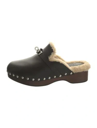 Pre-owned Hermes 2021 Carlotta Mules W/ Tags In Black