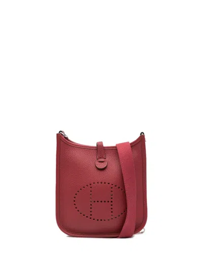 Pre-owned Hermes 2021 Clemence Evelyne I Tpm Crossbody Bag In Red