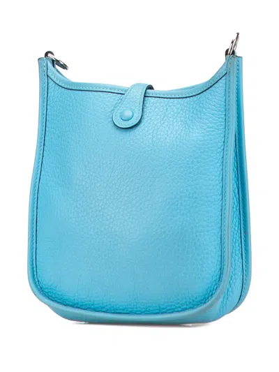 Pre-owned Hermes 2021 Clemence Evelyne Tpm 16 Crossbody Bag In Blue