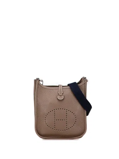 Pre-owned Hermes 2021 Clemence Evelyne Tpm Crossbody Bag In Brown