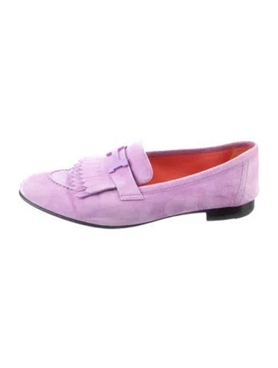 Pre-owned Hermes 2021 Constance Royal Loafers In Purple