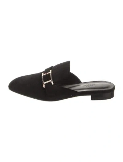Pre-owned Hermes 2021 Crystal Beauty Mules In Black