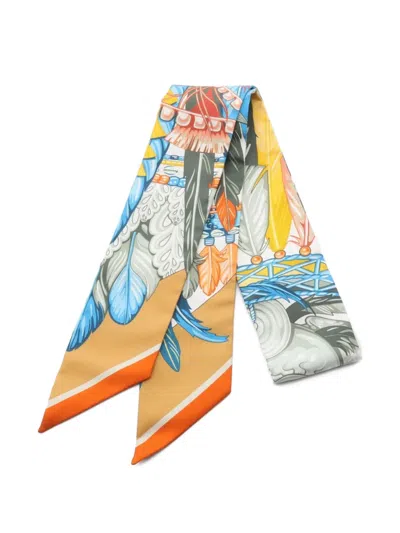 Pre-owned Hermes 2021 Danse Pacifique Silk Ribbon Scarf