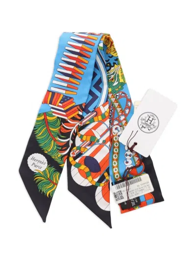 Pre-owned Hermes 2021 De L'ombrelle Aux Duels Vieux Ribbon Scarf