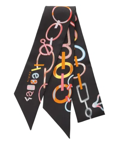 Pre-owned Hermes 2021 Do Re Boucles Ribbon Silk Scarf