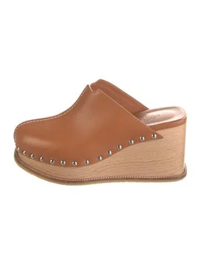 Pre-owned Hermes 2021 Earth Mules In Neutrals