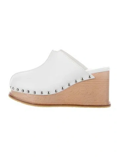 Pre-owned Hermes 2021 Earth Mules In White