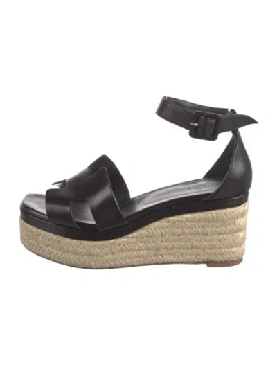 Pre-owned Hermes 2021 Elda Espadrilles In Black