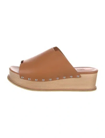 Pre-owned Hermes 2021 Ellipse Slides In Brown