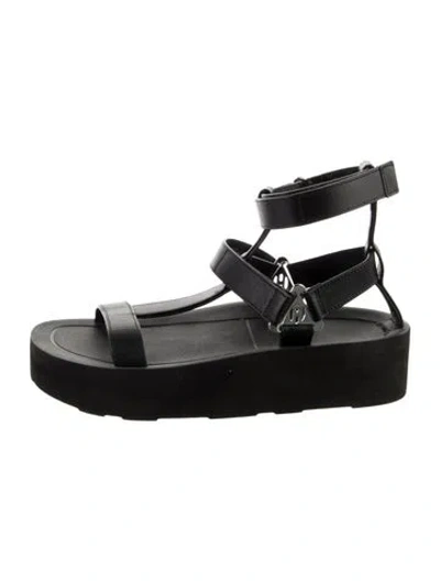Pre-owned Hermes 2021 Enid Gladiator Sandals In Black