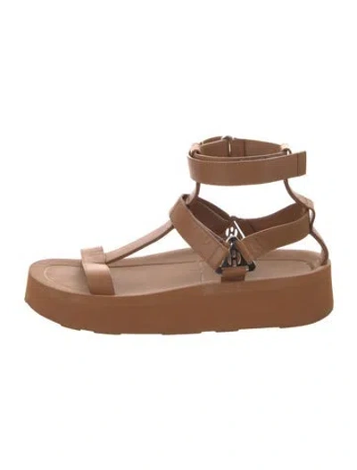 Pre-owned Hermes 2021 Enid Gladiator Sandals In Brown