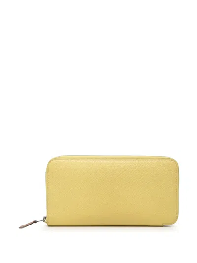 Pre-owned Hermes 2021 Epsom Silk In Azap Wallet Long Wallets In Yellow
