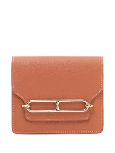 Pre-owned Hermes 2021 Evercolor Roulis Slim Wallet Small Wallets In Brown