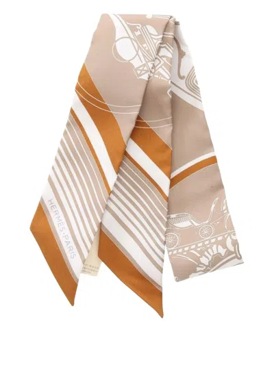 Pre-owned Hermes 2021 Ex-libris Ribbon Silk Scarf