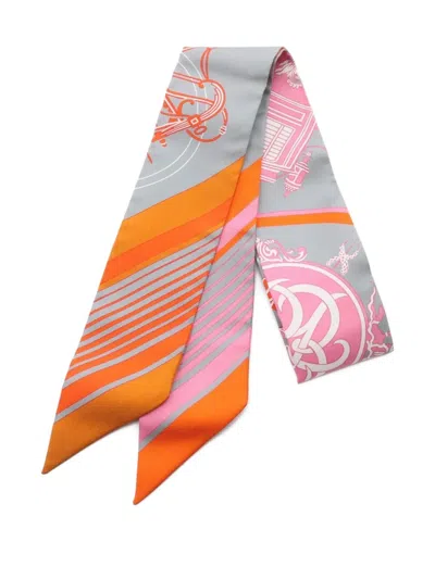 Pre-owned Hermes 2021 Ex-libris Ribbon Silk Scarf