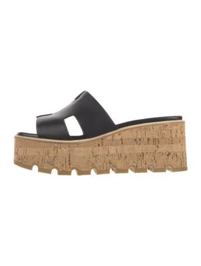Pre-owned Hermes 2021 Eze 30 Slides In Black