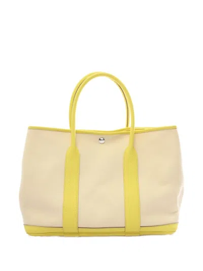 Pre-owned Hermes 2021 Garden Party Pm Handbag In Neutrals