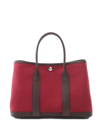 Pre-owned Hermes 2021 Garden Party Tpm Tote Bag In Red