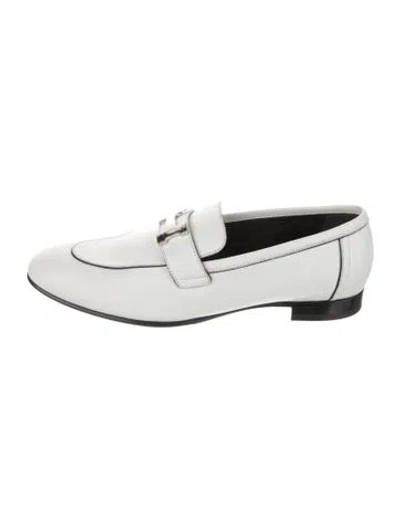 Pre-owned Hermes 2021 H Logo Loafers In White