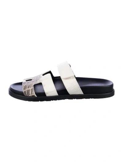 Pre-owned Hermes 2021 Himalaya Chypre Slides In Neutral