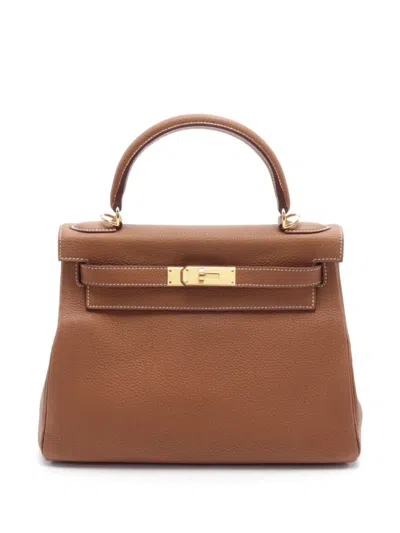 Pre-owned Hermes 2021 Kelly 28 Handbag In Brown