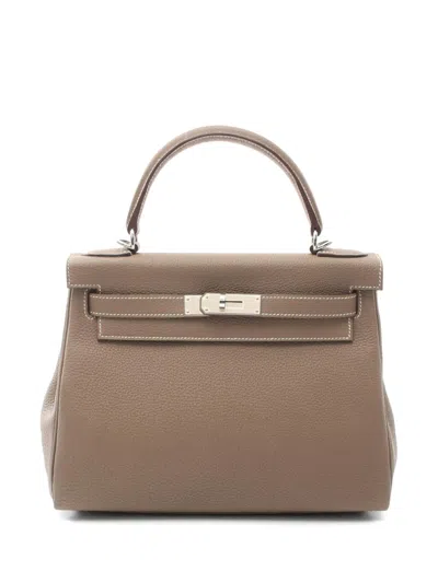 Pre-owned Hermes 2021 Kelly 28 Tote Bag In Brown