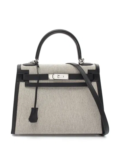 Pre-owned Hermes 2021 Kelly 28 Two-way Handbag In Black