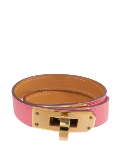 Pre-owned Hermes 2021 Kelly Double Tour Bracelet In Pink