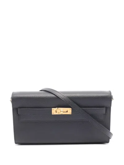 Pre-owned Hermes 2021 Kelly To Go Shoulder Bag In Black