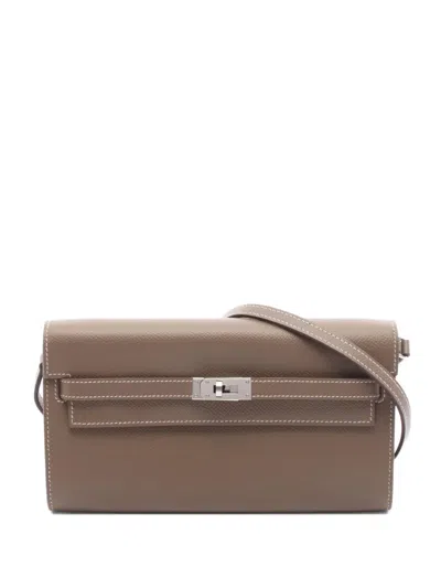 Pre-owned Hermes 2021 Kelly To Go Shoulder Bag In Brown