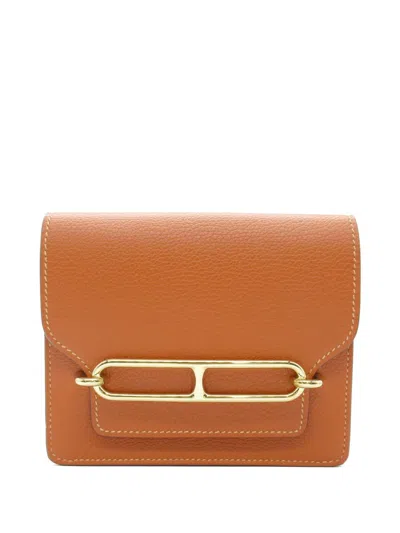 Pre-owned Hermes 2021 Lawris Slim Wallet In Brown