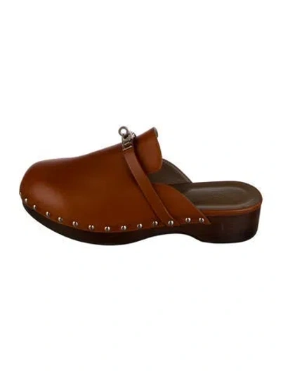 Pre-owned Hermes 2021 Leather Mules In Brown