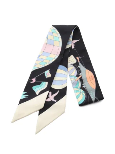 Pre-owned Hermes 2021 Les Folies Do Ciel Silk Ribbon Scarf