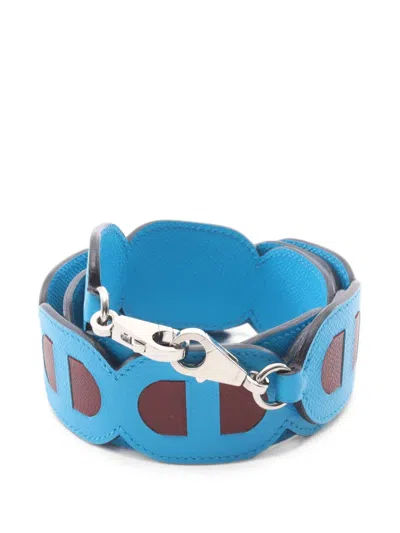 Pre-owned Hermes 2021 Linkon Chain Anchor Shoulder Strap In Blue