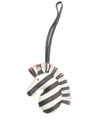 Pre-owned Hermes 2021 Milo Lambskin Geegee Savannah Bag Charm In Black