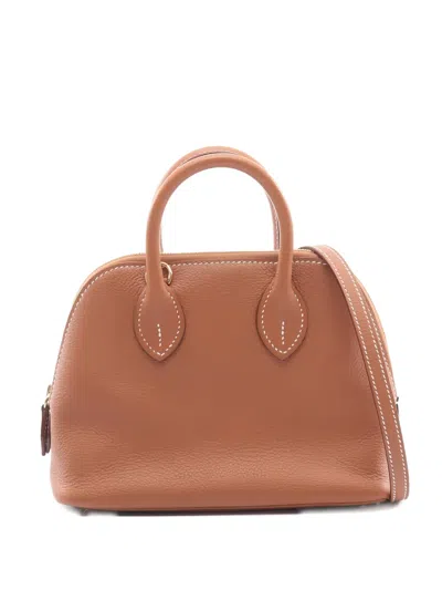 Pre-owned Hermes 2021 Mini Bolide 1923 Tote Bag In Brown