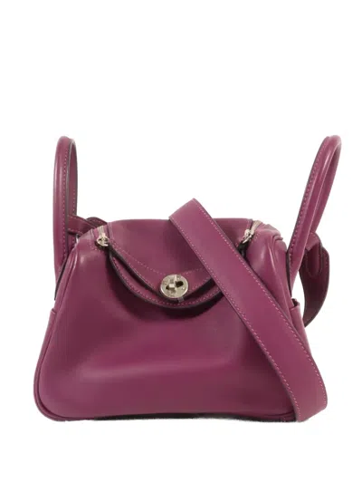 Pre-owned Hermes 2021 Mini Lindy Shoulder Bag In Purple