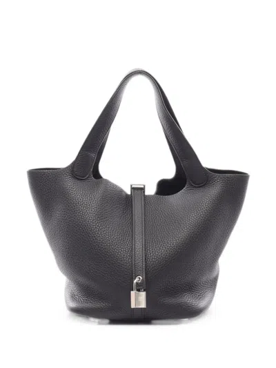 Pre-owned Hermes 2021 Mm Picotin Lock Shoulder Bag In Black