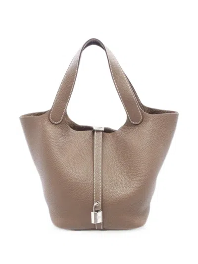 Pre-owned Hermes 2021 Mm Picotin Lock Tote Bag In Brown