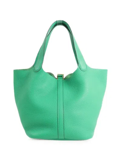 Pre-owned Hermes 2021 Mm Picotin Tote Bag In Green